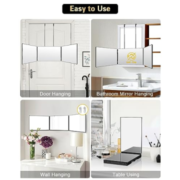 JUSRON 360 Viewing Angle Self Hair Cutting Mirror for Easy Grooming