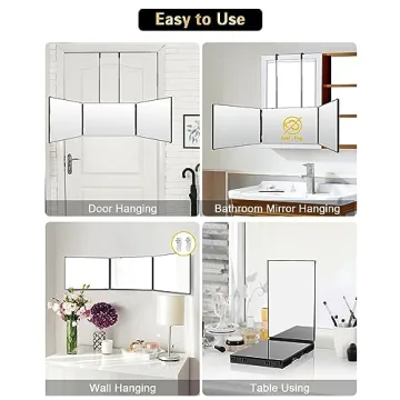 JUSRON 360 Viewing Angle Self Hair Cutting Mirror for Easy Grooming