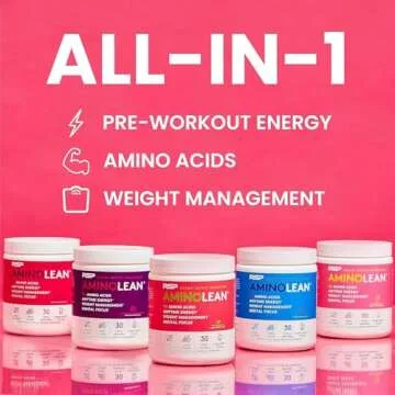 AminoLean Pre Workout Powder, Amino Energy with Natural Caffeine from Green Tea, Vegan BCAA Amino Acids, Cherry Lime (25 Serv)