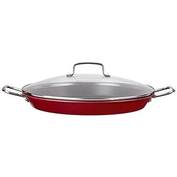 Cuisinart ASP-38CR 15-Inch Paella Pan With Lid, Red
