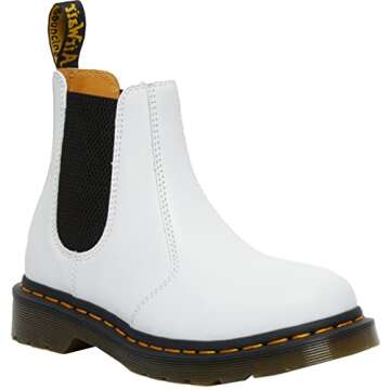 Dr. Martens Women's 2976 Softy T Leather Chelsea Boot, White, 7