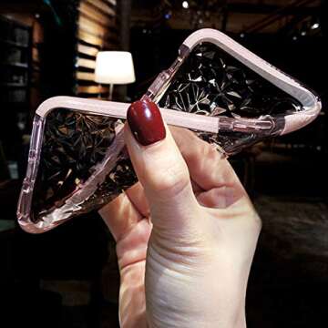 Pink Diamond Pattern iPhone X/XS Case for Girls Elegant