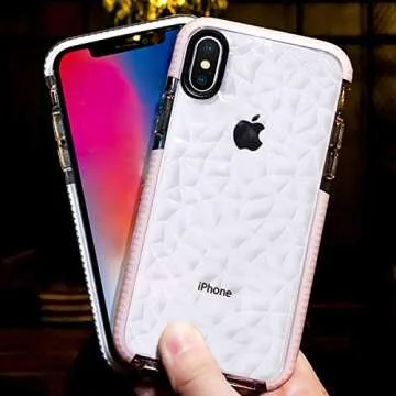 Pink Diamond Pattern iPhone X/XS Case for Girls Elegant