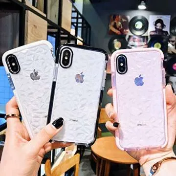 Pink Diamond Pattern iPhone X/XS Case for Girls Elegant