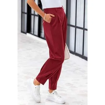 PRETTYGARDEN Women's Stylish High Waisted Trouser Pants