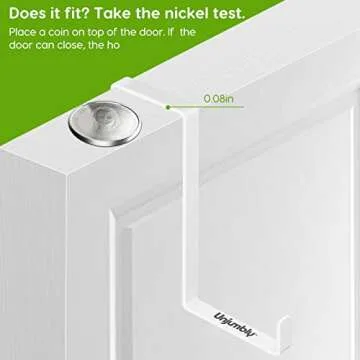 Unjumbly 4 Pack Over The Door Hooks - Fitting Door Width Between 1 3/8" and 1 3/4", Reversible Door Hangers for Hanging Clothes, Towels, Coats and More (White)