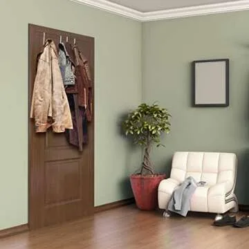 Unjumbly 4 Pack Over The Door Hooks - Fitting Door Width Between 1 3/8" and 1 3/4", Reversible Door Hangers for Hanging Clothes, Towels, Coats and More (White)