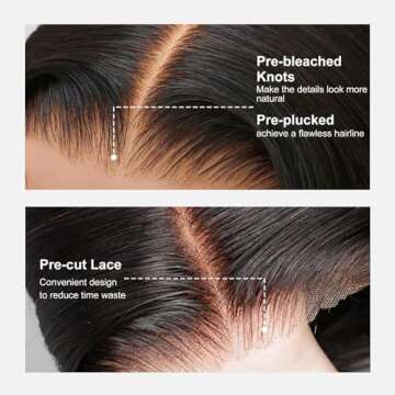 Tinashe 14Inch Wear and Go Glueless Bob Wig Human Hair Highlight Bob Wig Human Hair Honey Blonde 5x6...