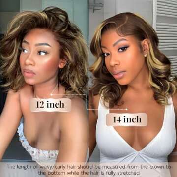 Tinashe 14Inch Wear and Go Glueless Bob Wig Human Hair Highlight Bob Wig Human Hair Honey Blonde 5x6 Body Wave Wigs for Beginners Glueless Short Bob Wig(14inch,P4/27 Loose Body Bob Wig)