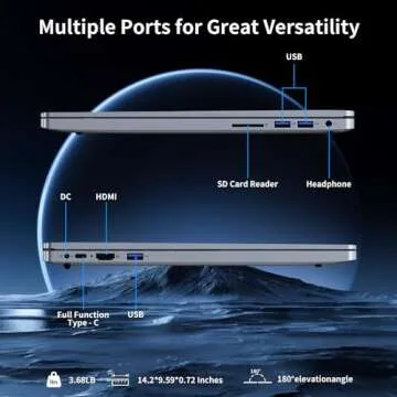 THKGRCE 16" FHD Laptop with N95 Processor and 16GB RAM