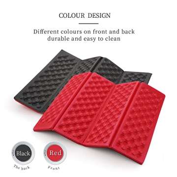 AceCamp Polyester 3940 Portable Lightweight Mini Waterproof Folding Mat, Foam Sitting Pad for Outdoor Activities, Foldable Kneeling and Seat Cushion for Comfort, Red