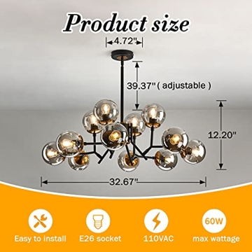 UOFUS 12-Light Sputnik Chandelier for Modern Spaces
