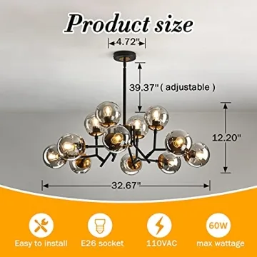 UOFUS 12-Light Sputnik Chandelier for Modern Spaces