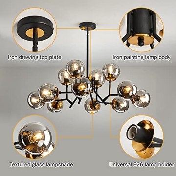 UOFUS 12-Light Sputnik Chandelier for Modern Spaces