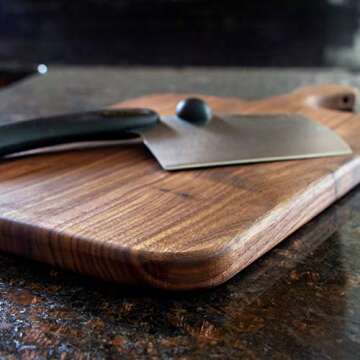 Brazos Home Dark Walnut Wood Cutting Board for Kitchen,Seasoned,Chopping Board,Wood Cheese Board,Charcuterie Platter,Ideal for Serving or Chopping Fruit,Vegetables,Cheese or Meat,16 x 8,Large