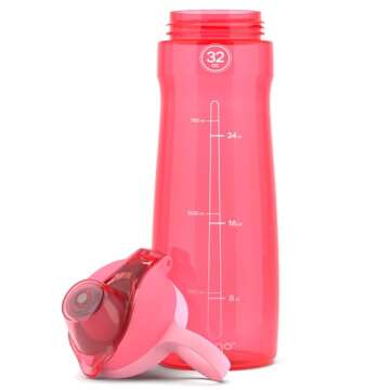 Pogo BPA-Free Tritan Plastic Water Bottle with Chug Lid, 32 Oz, Pink.