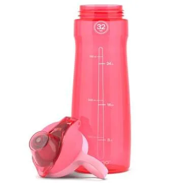 Pogo BPA-Free Tritan Plastic Water Bottle with Chug Lid, 32 Oz, Pink.