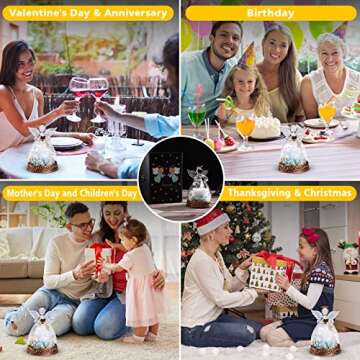 Aastin Angel Gifts for Women, Mom, Grandma, Preserved Real Rose in Glass Angel Figurine with LED Light, Rose Gifts on Mother's Day, Christmas, Birthday, Valentine's Day (White)