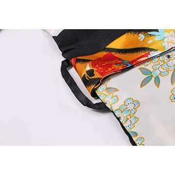 Women's Silky Kimono Robes Long Satin Bathrobes Sleepwear Loungewear Black