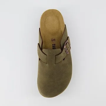 CUSHIONAIRE Women's Comfortable Vegan Leather Clogs