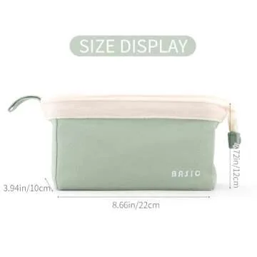 CICIMELON Wide-Open Pencil Case Big Capacity Pencil Pouch Portable Pen Bag School Supplies for Students Boys Girls, Green