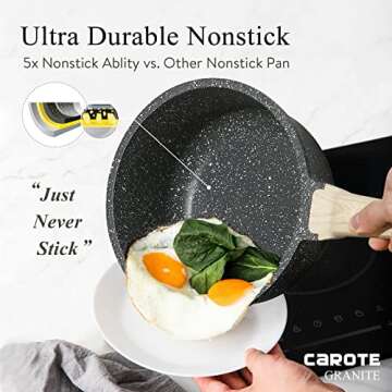 CAROTE 1.5 Qt Nonstick Sauce Pan for All Stovetops