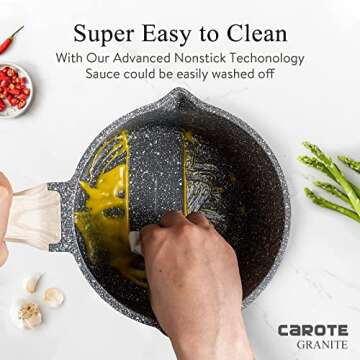 CAROTE 1.5 Qt Nonstick Sauce Pan for All Stovetops