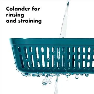 OXO Good Grips Prep & Go 1.9 Cup/0.45 L Container with Colander | Leakproof Food Storage | Perfect for rinsing and storing fruits and veggies | BPA Free | Microwave and Dishwasher Safe | Freezer Safe