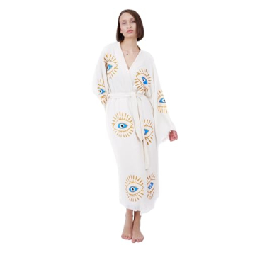 Bodho Handmade Evil Eye Boho Festival Kimono for Beachwear