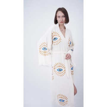 Bodho Handmade Evil Eye Boho Kimono for Summer Fashion