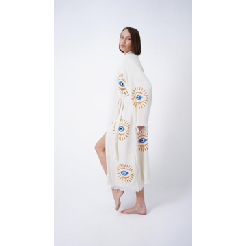 Bodho Handmade Evil Eye Boho Kimono for Summer Fashion