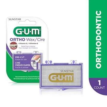 GUM Orthodontic Wax for Braces and Dental Devices - Soothing Dental Wax with Vitamin E and Aloe Vera...