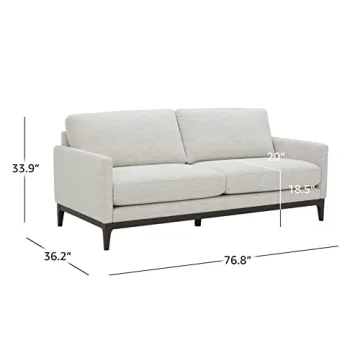 Stylish Rivet Contemporary Apartment Sofa - Ivory Comfort