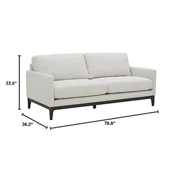 Stylish Rivet Contemporary Apartment Sofa - Ivory Comfort