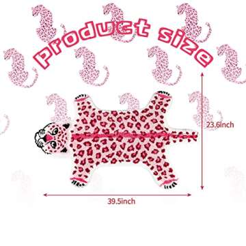 Leopard Print Rug, Pink Leopard Bath Mat for Bathroom Cartoon Cheetah Tiger Door Mat Non Slip Animal...