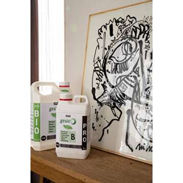 PEBEO Clear Liquid Kit-High Shine, Glossy Finish, Eco-Friendly Formula, for Casting Moulds, Table Tops, Crafting Supplies, 3L, Gedeo Bio Pro Resin, Transparent - 766144US