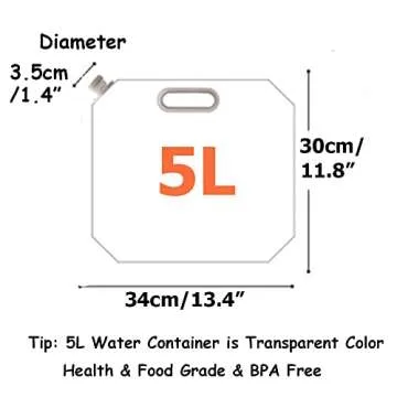 SUPANT 5 Litres(4PCS) Collapsible Water Jug Container, Freezable, 5.3 Gal BPA Free Plastic Water Carrier Tank, Outdoor Folding Water Bag for Sport Camping Riding Mountaineer, Food Grade