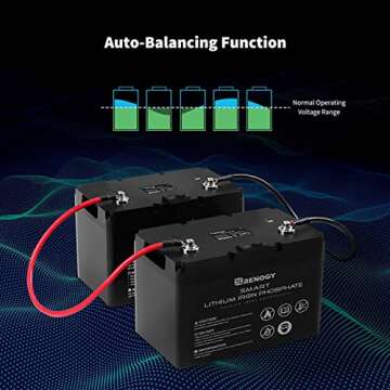 Renogy 12V 100Ah LiFePO4 Deep Cycle Rechargeable Lithium Battery, Over 4000 Life Cycles, Built-in BMS, Backup Power Perfect for RV, Camper, Van, Marine, Off-Grid Home Energy Storage, Maintenance-Free