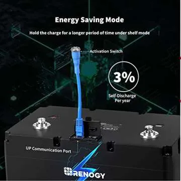 Renogy 12V 100Ah LiFePO4 Deep Cycle Rechargeable Lithium Battery, Over 4000 Life Cycles, Built-in BMS, Backup Power Perfect for RV, Camper, Van, Marine, Off-Grid Home Energy Storage, Maintenance-Free