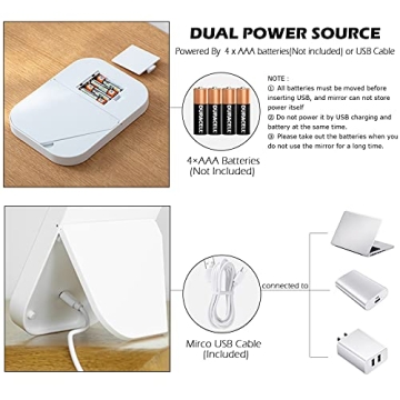 CERSLMO Lighted Makeup Mirror - Travel Friendly & Dimmable