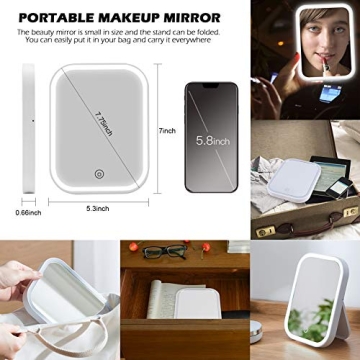 CERSLMO Lighted Makeup Mirror - Travel Friendly & Dimmable