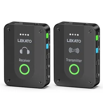 LEKATO Wireless in Ear Monitor System MS-2, Upgraded 2.4G Stereo IEM System Low Latency with Transmi...