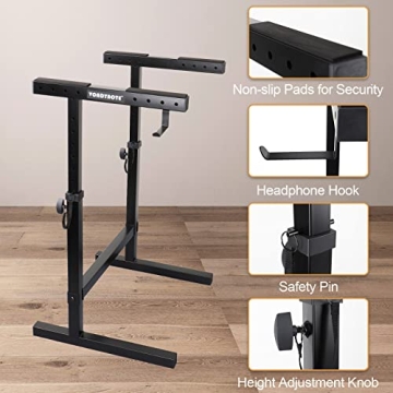 Vondynote Heavy Duty Adjustable Keyboard Stand with Hooks