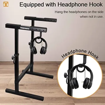 Vondynote Heavy Duty Adjustable Keyboard Stand with Hooks