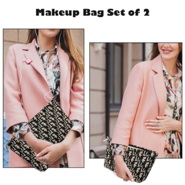 Stylish 2Pcs Makeup Bag Set for Women Travel Toiletries