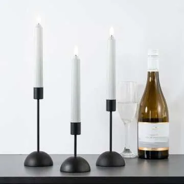 smtyle Black Tapered Halloween Candle Holder Candlestick Holders for Taper Candles Set of 3 with Iron-0.8" Diameter Candlestick Ideal for Table Centerpiece Decorations