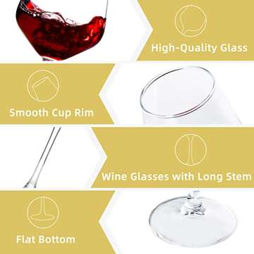 Elegant 6-Piece Wine Glass Set for Weddings and Home