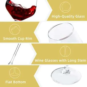 Elegant 6-Piece Wine Glass Set for Weddings and Home
