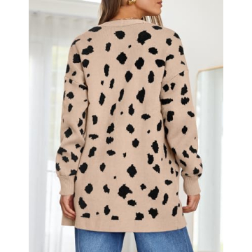 ZESICA Women's Comfortable Leopard Print Cardigan