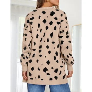 ZESICA Women's Comfortable Leopard Print Cardigan
